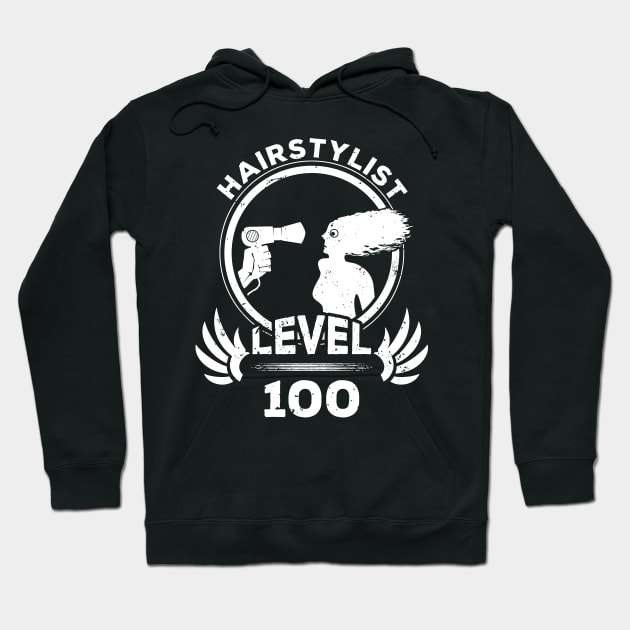 Level 100 Hairstylist Gift Hoodie by atomguy